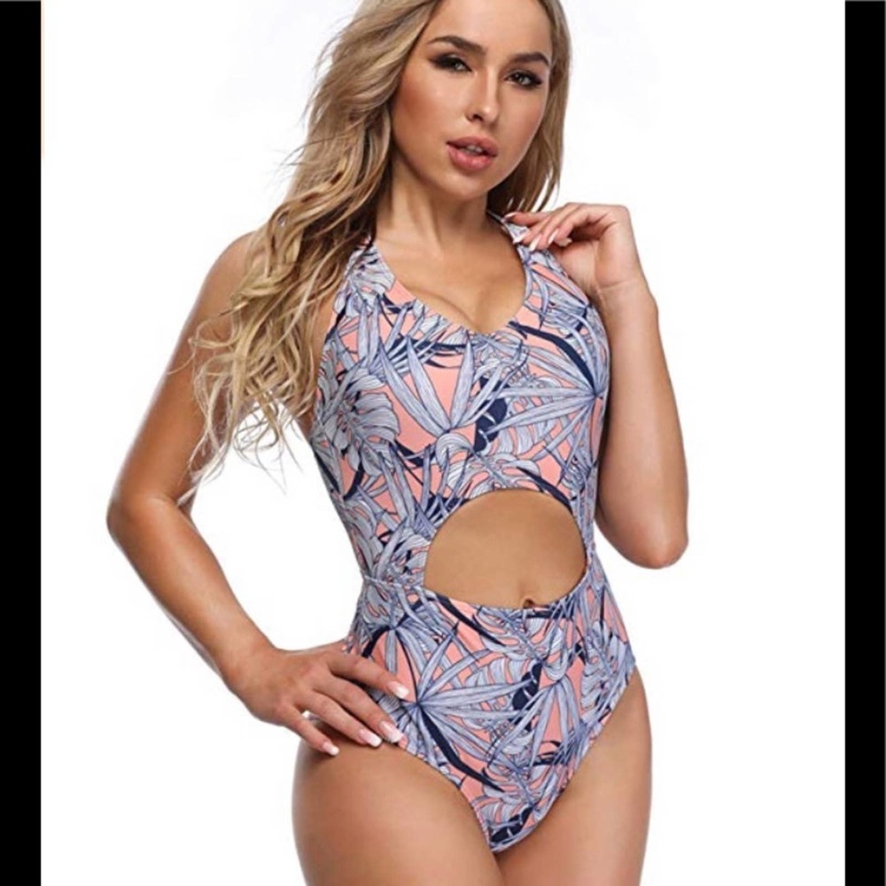 High Waisted Printing Halter Beach Swimsuit